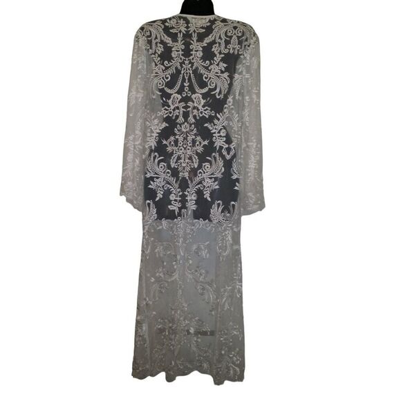 Homebodii Bridal‎ Robe Women Sz XS Lace White Maxi Sexy Intimates - Picture 3 of 7